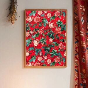 Host Pick! NEW! Urban Outfitters Merry Christmas Floral Canvas Wall Art